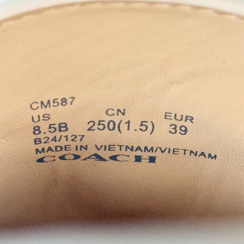 Women's 8.5 -COACH Ruthie Platform Loafer Chalk Leather Slip on with Logo Accent - Picture 14 of 14